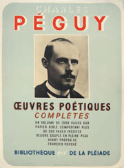 Affiche de librairie pour les OEuvres poétiques complètes de Péguy en Pléiade, novembre 1941.